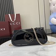 Fortok Gucci Blondie Small Shoulder Bag Black Patent Leather 814952 29.5x12.5x7cm - 1