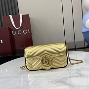 Fortok Gucci GG Marmont Mini Bag Gold Metallic Leather 476433 16.5x10x4.5cm - 1