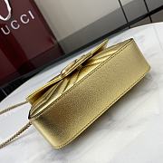 Fortok Gucci GG Marmont Mini Bag Gold Metallic Leather 476433 16.5x10x4.5cm - 2