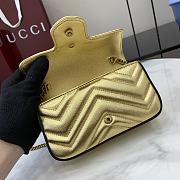 Fortok Gucci GG Marmont Mini Bag Gold Metallic Leather 476433 16.5x10x4.5cm - 3