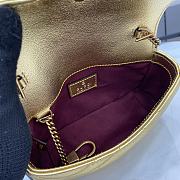 Fortok Gucci GG Marmont Mini Bag Gold Metallic Leather 476433 16.5x10x4.5cm - 4