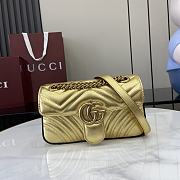 Fortok Gucci GG Marmont Mini Bag Gold Metallic Leather 446744 22x13x6cm - 1