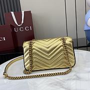 Fortok Gucci GG Marmont Mini Bag Gold Metallic Leather 446744 22x13x6cm - 5