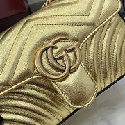Fortok Gucci GG Marmont Mini Bag Gold Metallic Leather 446744 22x13x6cm - 2