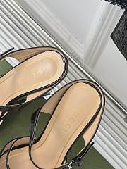 Fortok Gucci Transparent Wedge Heel Half Slippers Black  - 6