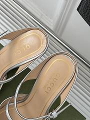 Fortok Gucci Transparent Wedge Heel Half Slippers Silver - 4