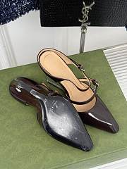 Fortok Gucci Transparent Wedge Heel Half Slippers Dark Brown - 5