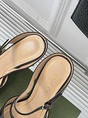 Fortok Gucci Transparent Wedge Heel Half Slippers Dark Brown - 4