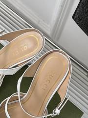Fortok Gucci Transparent Wedge Heel Half Slippers White - 4