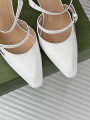 Fortok Gucci Transparent Wedge Heel Half Slippers White - 3