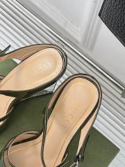 Fortok Gucci Transparent Wedge Heel Half Slippers Green - 3