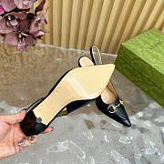 Fortok Gucci Horsebit Heel Pointed Sandals Black - 6