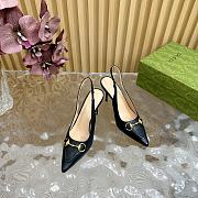 Fortok Gucci Horsebit Heel Pointed Sandals Black - 4