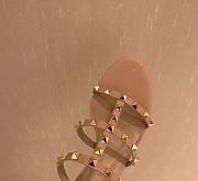 Fortok Valentino Rockstud Calfskin Leather Slide Sandal 60 mm Beige - 6