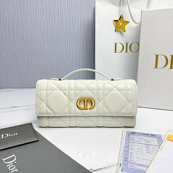 Fortok Dior Miss Caro Top Handle Clutch White Leather 24x12x4cm