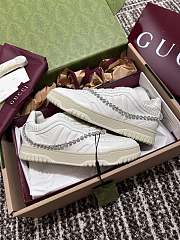 Fortok Gucci Re-Web Sneaker White Leather With Crystal Chain  - 5