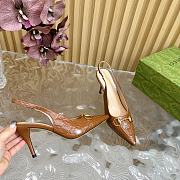 Fortok Gucci Horsebit Embossed Sandals Brown - 4