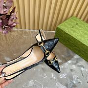 Fortok Gucci Horsebit Embossed Sandals Black - 6