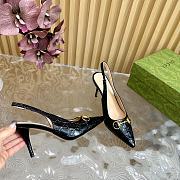 Fortok Gucci Horsebit Embossed Sandals Black - 5