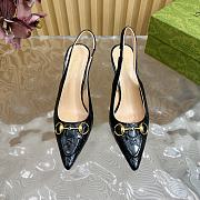 Fortok Gucci Horsebit Embossed Sandals Black - 4