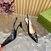 Fortok Gucci Horsebit Embossed Sandals Black - 3