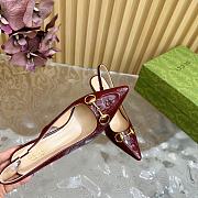 Fortok Gucci Horsebit Embossed Sandals Burgundy - 6