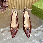 Fortok Gucci Horsebit Embossed Sandals Burgundy - 4