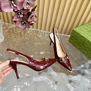 Fortok Gucci Horsebit Embossed Sandals Burgundy - 3