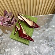 Fortok Gucci Horsebit Embossed Sandals Burgundy - 2