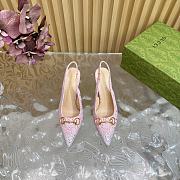 Fortok Gucci Horsebit Slingback Pumps Pink - 5