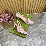 Fortok Gucci Horsebit Slingback Pumps Pink - 4