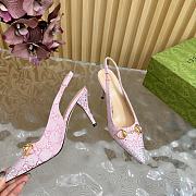 Fortok Gucci Horsebit Slingback Pumps Pink - 2