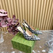 Fortok Gucci Horsebit Slingback Pumps Beige & Blue - 1