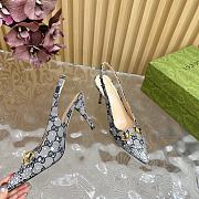 Fortok Gucci Horsebit Slingback Pumps Beige & Blue - 3