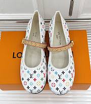 Fortok Louis Vuitton Donkey 25SS Mary Jane Shoes White Multicolor - 1