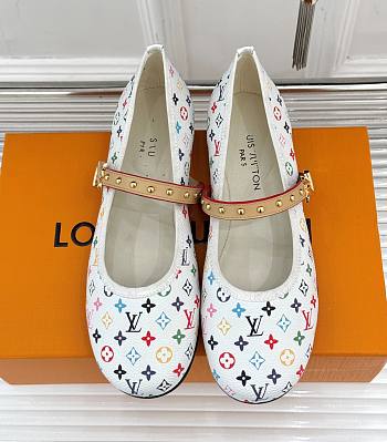 Fortok Louis Vuitton Donkey 25SS Mary Jane Shoes White Multicolor