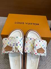 Fortok Louis Vuitton Pool Pillow Comfort Flat Sandals White Multicolor - 6