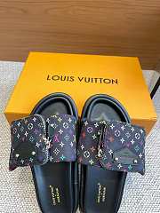 Fortok Louis Vuitton Pool Pillow Comfort Flat Sandals Black Multicolor - 6