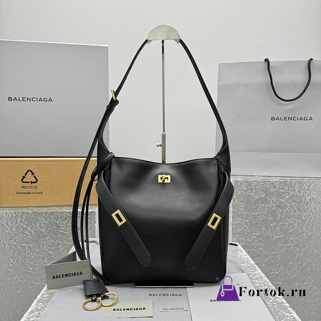 Fortok Balenciaga Bel Air Hobo Bag Black 92881 27x9x28cm  - 1