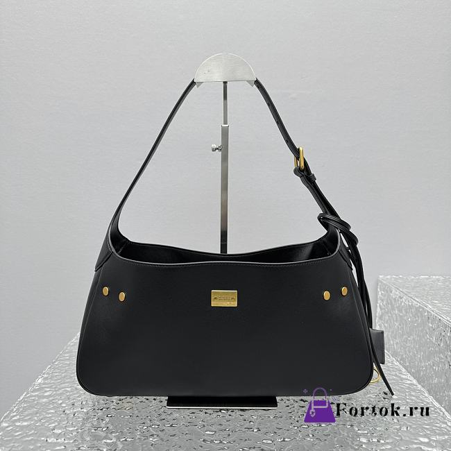 Fortok Balenciaga Bel Air Shoulder Bag Black Gold Buckle 92876 35x10x17cm - 1