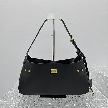 Fortok Balenciaga Bel Air Shoulder Bag Black Gold Buckle 92876 35x10x17cm