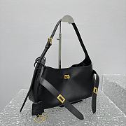 Fortok Balenciaga Bel Air Shoulder Bag Black Gold Buckle 92876 35x10x17cm - 3