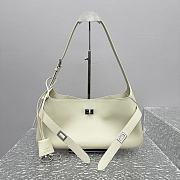 Fortok Balenciaga Bel Air Shoulder Bag White Silver Buckle 92876 35x10x17cm - 1