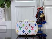 Fortok Louis Vuitton Nice Nano Cosmetic Bag Multicolor White M14033 14x8.5x10.2cm - 6