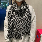 Fortok Fendi Classic FF Scarf Black & Grey 32x200cm - 1