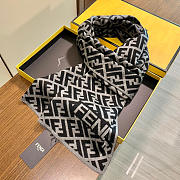 Fortok Fendi Classic FF Scarf Black & Grey 32x200cm - 6