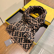 Fortok Fendi Classic FF Scarf Black & Brown 32x200cm - 4