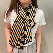 Fortok Louis Vuitton Scarf Beige & Black 30x180cm - 1