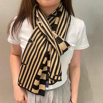 Fortok Louis Vuitton Scarf Beige & Black 30x180cm