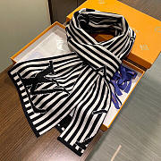 Fortok Louis Vuitton Scarf Black & White 30x180cm - 5